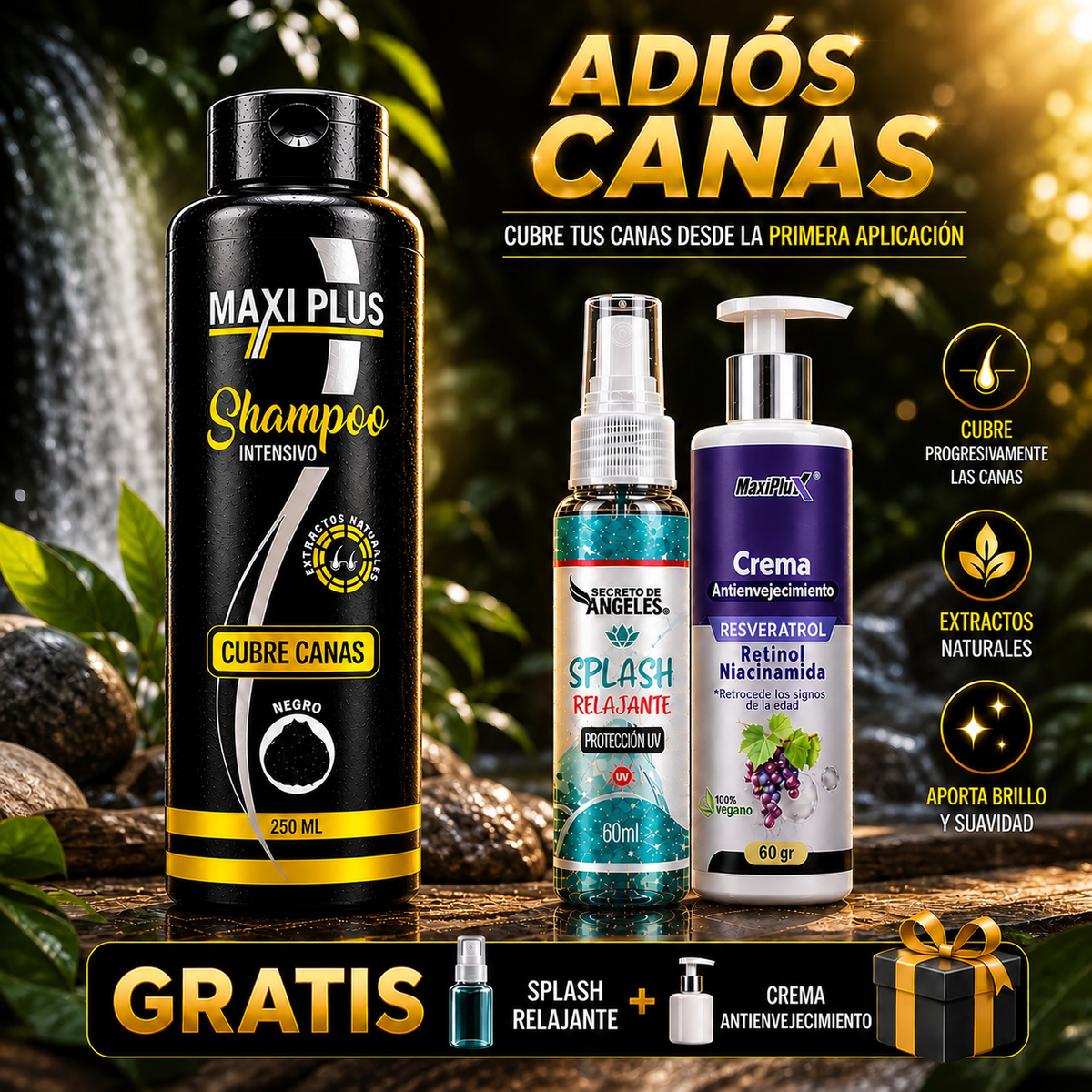 Shampoo Cubre Canas Maxiplus Obsequios